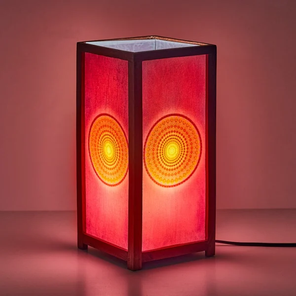 Compassionate Heart Wood Square Electric Lamp