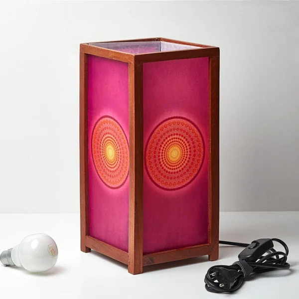 Compassionate Heart Wood Square Electric Lamp - Image 2
