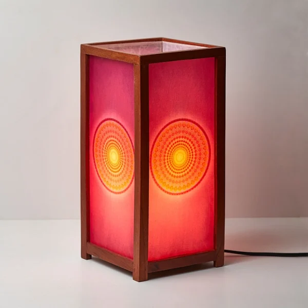 Compassionate Heart Wood Square Electric Lamp - Image 5