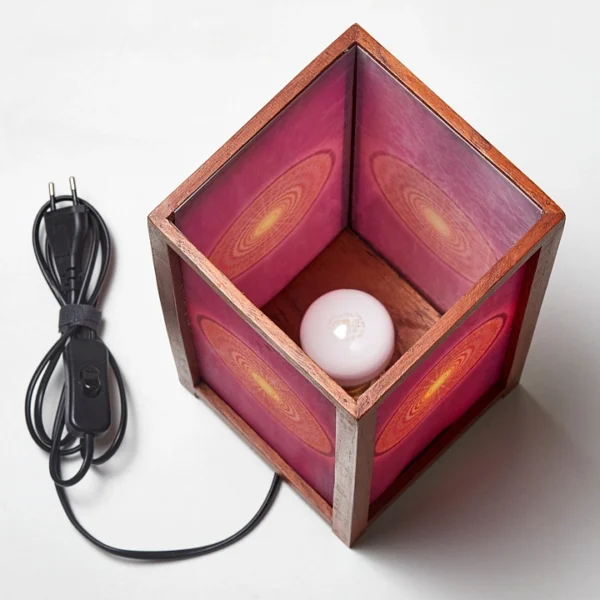 Compassionate Heart Wood Square Electric Lamp - Image 4