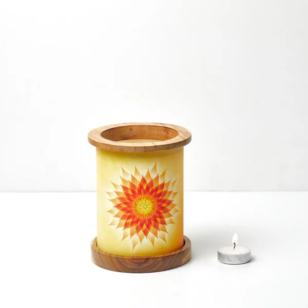 Golden Flower Round Candle Lamp - Image 2