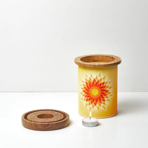 Golden Flower Round Candle Lamp - Image 3