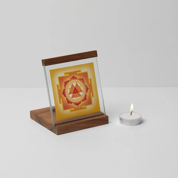 Durga Yantra Square Candle Lamp