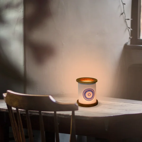 Sahasrara Round Wood Candle Lamp - Image 2