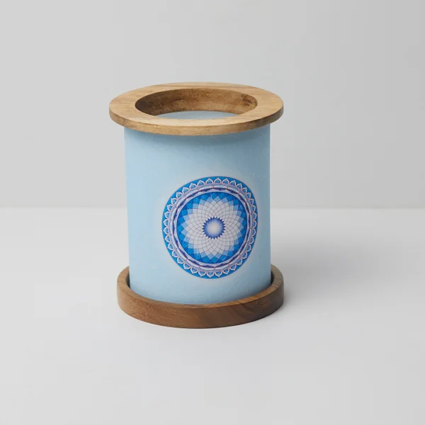 Sahasrara Round Wood Candle Lamp - Image 4