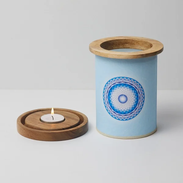 Sahasrara Round Wood Candle Lamp - Image 3