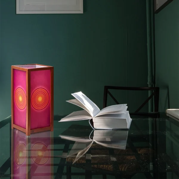 Compassionate Heart Wood Square Electric Lamp - Image 3