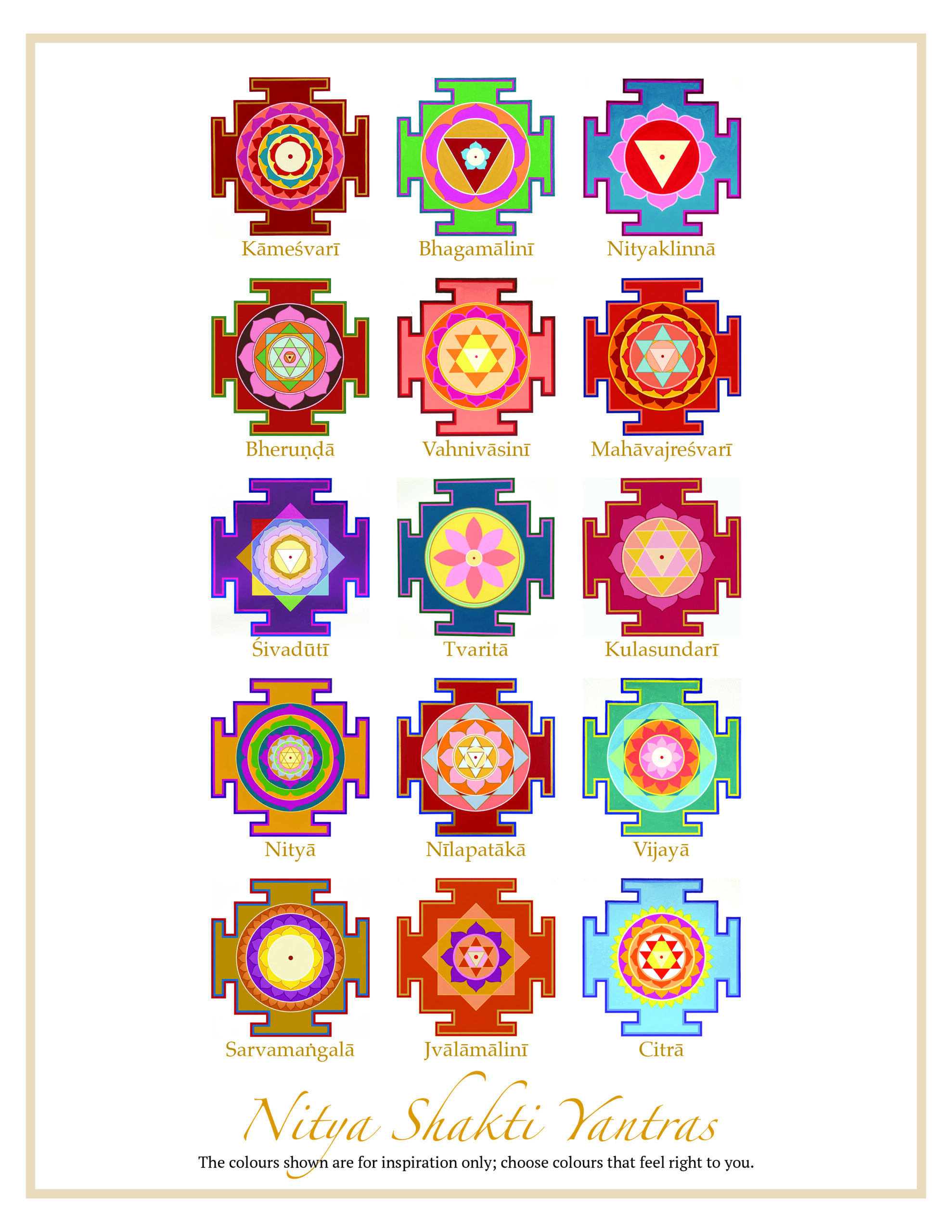 Nitya Shakti Yantras Colouring Pages - Image 2